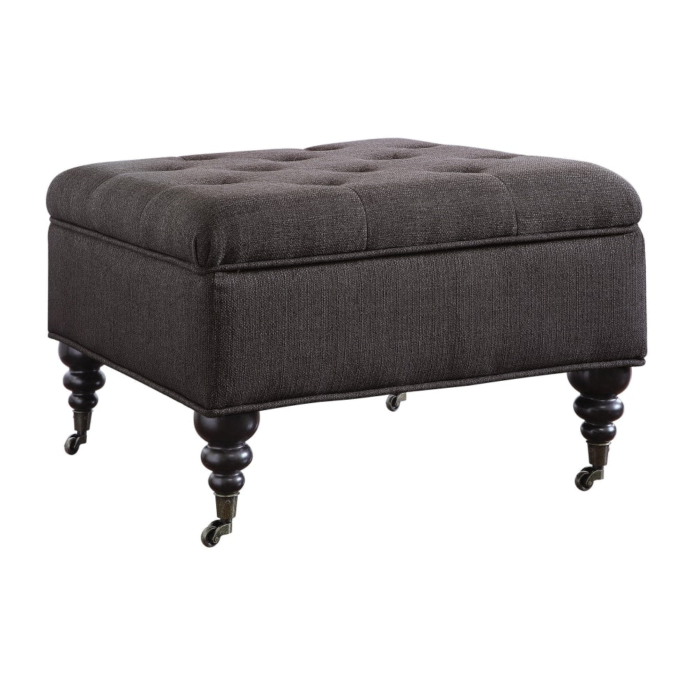 Serta Abbot Square Tufted Ottoman, Midnight Charcoal