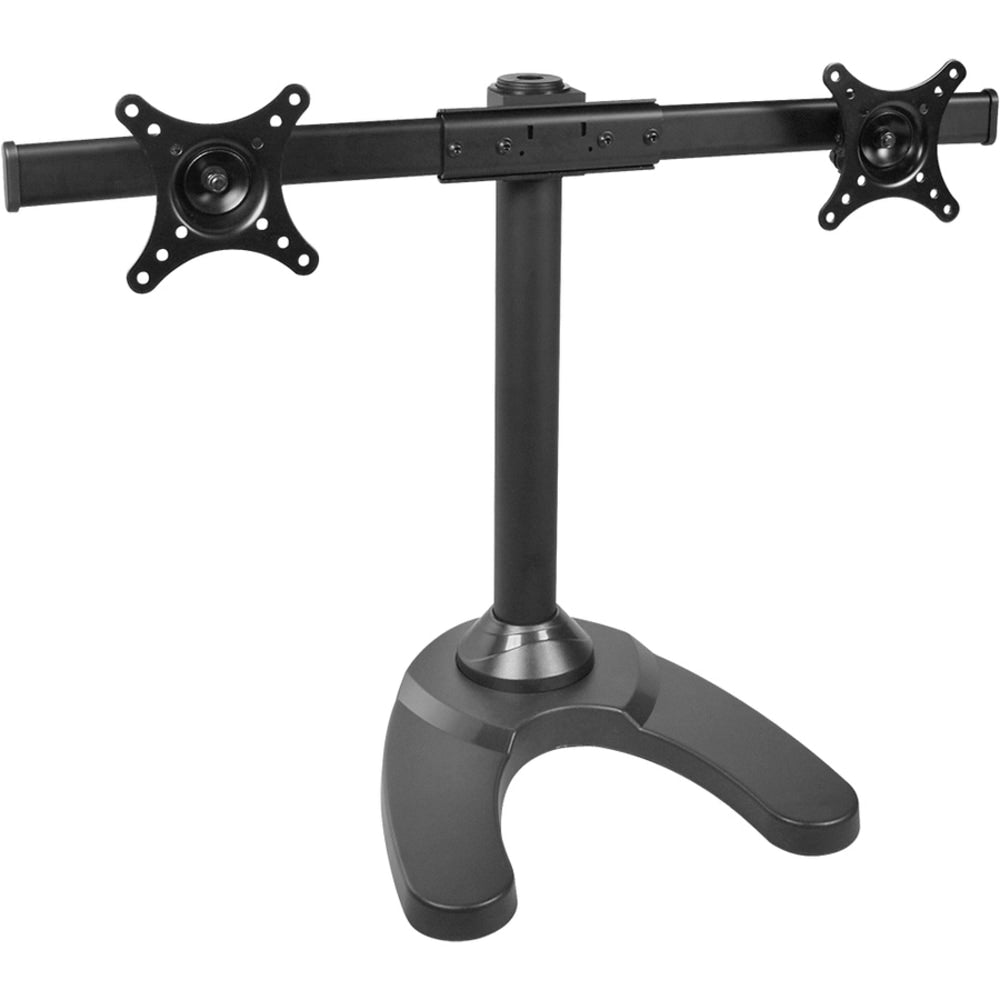 SIIG Dual Monitor Desk Stand - 13in to 27in - 13in to 27in Screen Support - 44 lb Load Capacity - Flat Panel Display Type Supported - 19.5in Height x 30.3in Width x 13.5in Depth - Desktop - Steel - Black