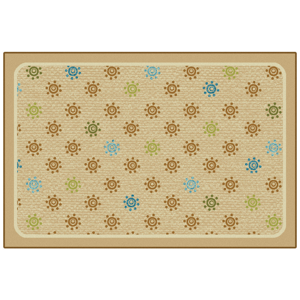 Carpets for Kids KID$Value Rugs Sunshine Flowers Decorative Rug, 3ft x 4ft6in, Tan