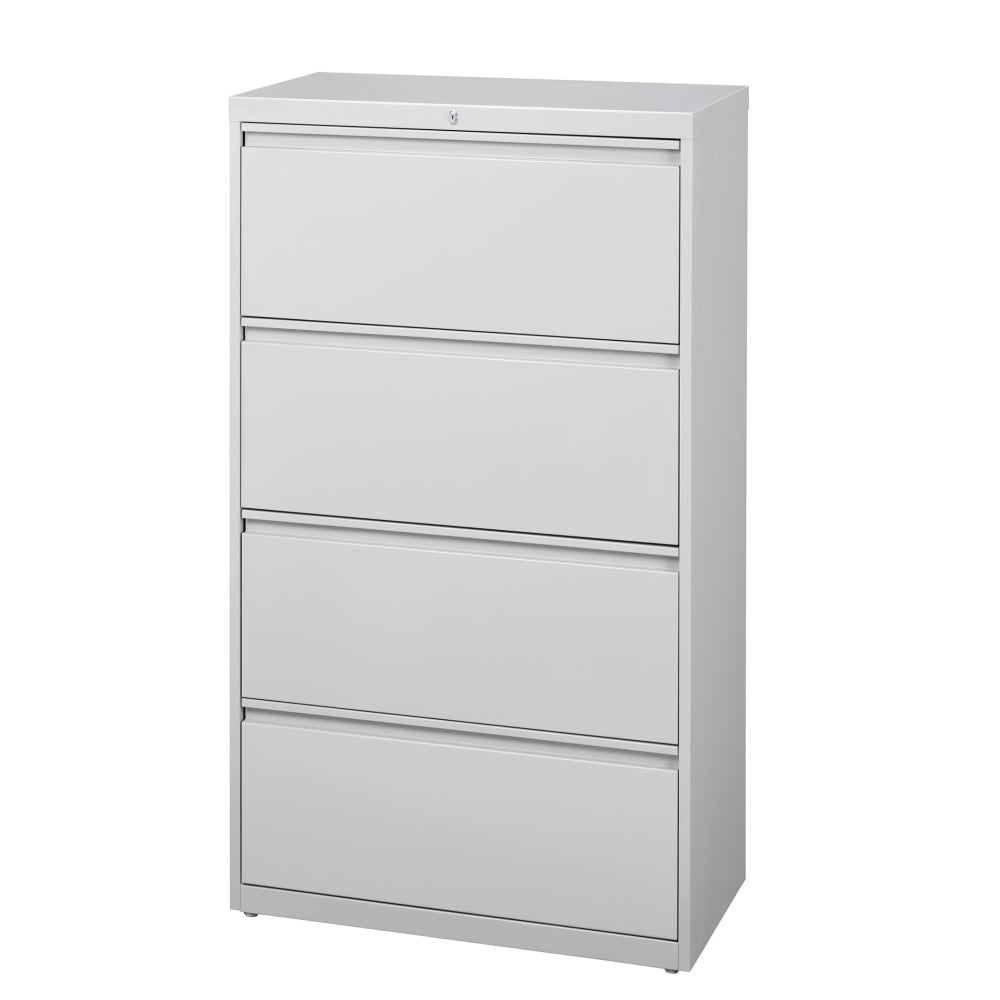 WorkPro 30inW x 18-5/8inD Lateral 4-Drawer File Cabinet, Light Gray