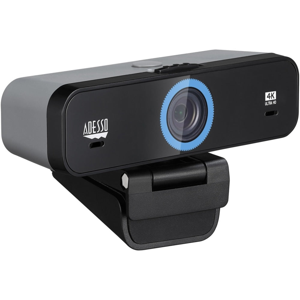 Adesso CyberTrack K4 Webcam - 8 Megapixel - 30 fps - USB 2.0 - 3840 x 2160 Video - CMOS Sensor - Fixed Focus - 120 deg. Angle - Microphone - Monitor, Notebook, TV - Windows 10