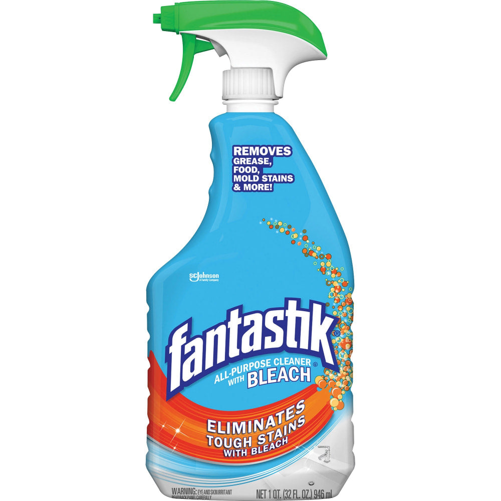 Fantastik All-Purpose Cleaner With Bleach Spray, Fresh Clean Scent, 32 Oz Bottle, Clear, Case Of 8