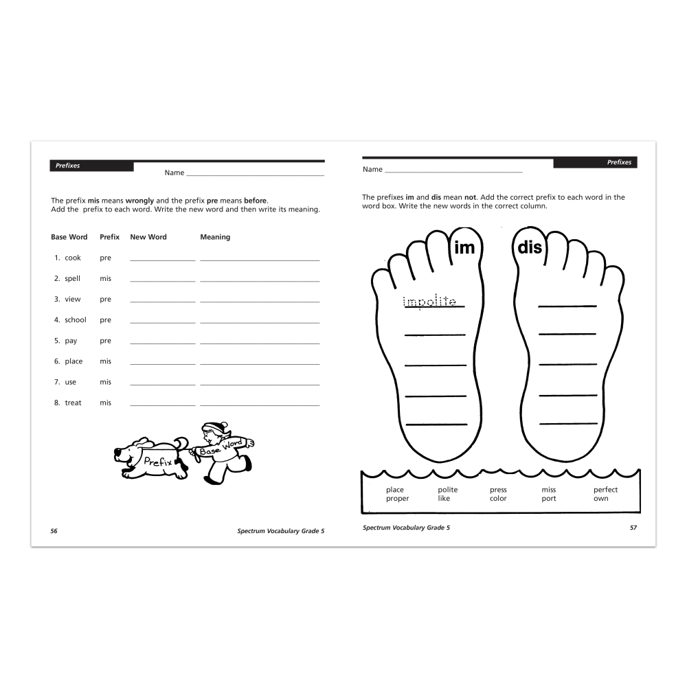 Spectrum Vocabulary Workbook, Grade 5