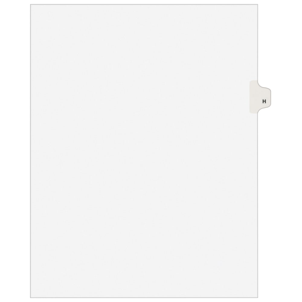 Avery Individual Legal Dividers Avery Style, Letter Size, Side Tab H, White Dividers/White Tabs, Pack Of 25