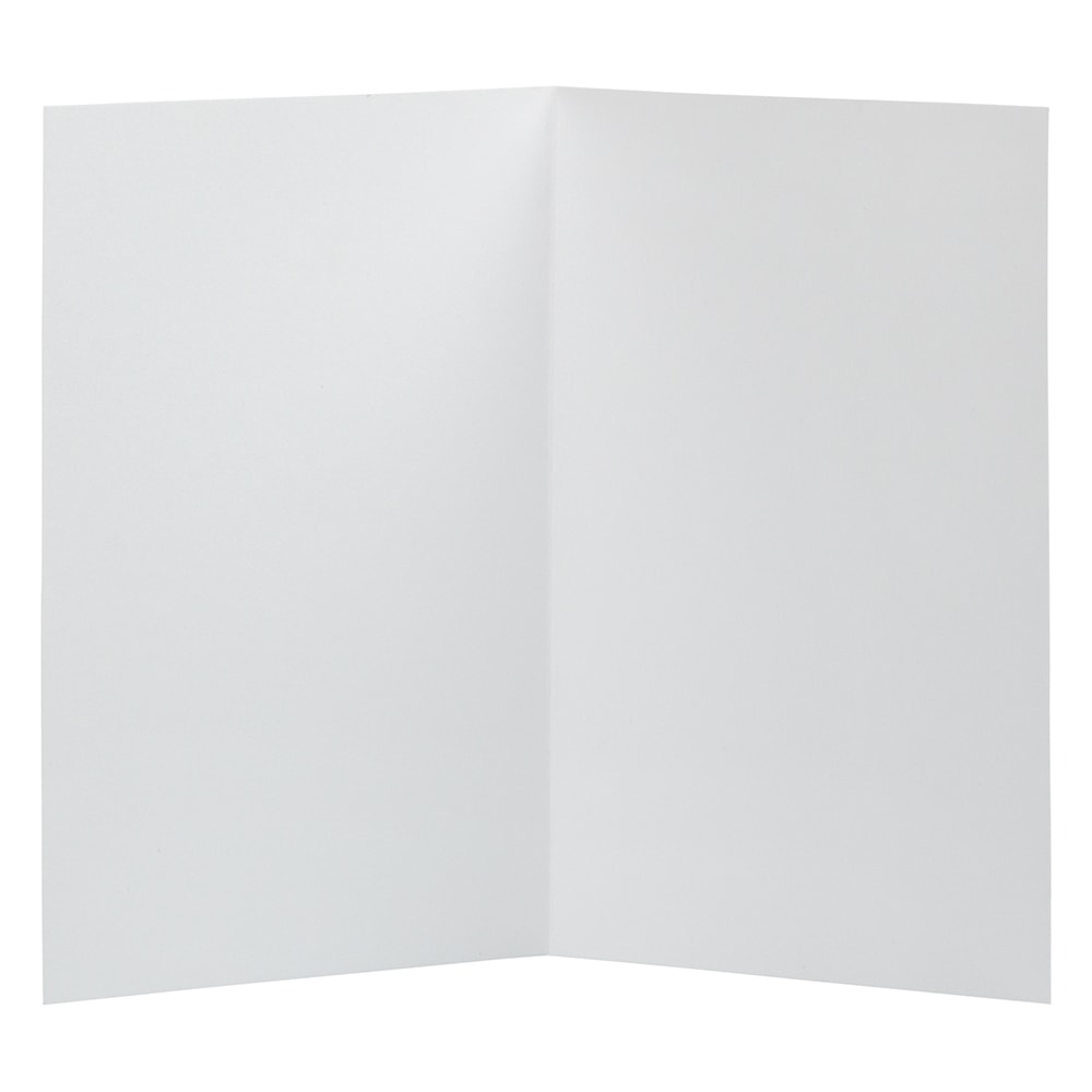 JAM Paper Strathmore Fold-Over Cards, 4 Bar, 3 1/2in x 4 7/8in, Bright White, Pack Of 25