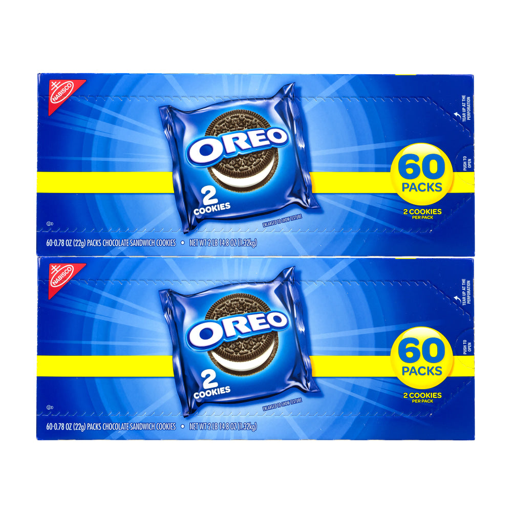 Oreo Chocolate Sandwich Cookies, 2 Cookies Per Pack, Box Of 120 Packs