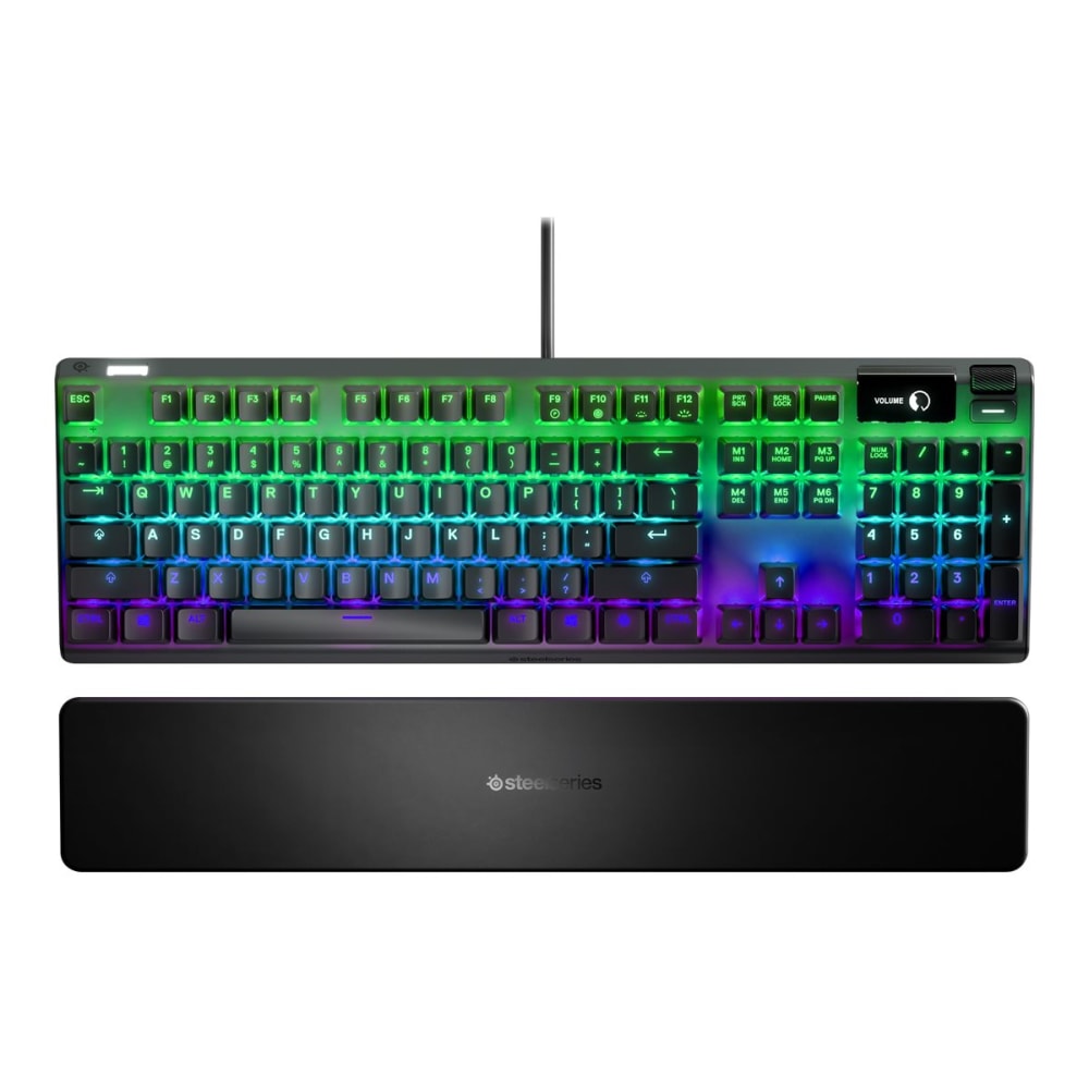 SteelSeries Apex 7 - Keyboard - with display - backlit - USB - US - key switch: SteelSeries QX2 brown