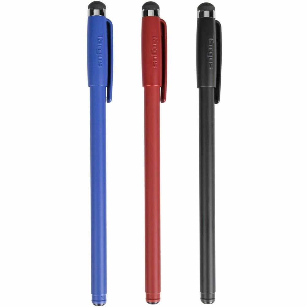 Targus Disposable Stylus And Pen, Assorted Colors, Pack Of 3