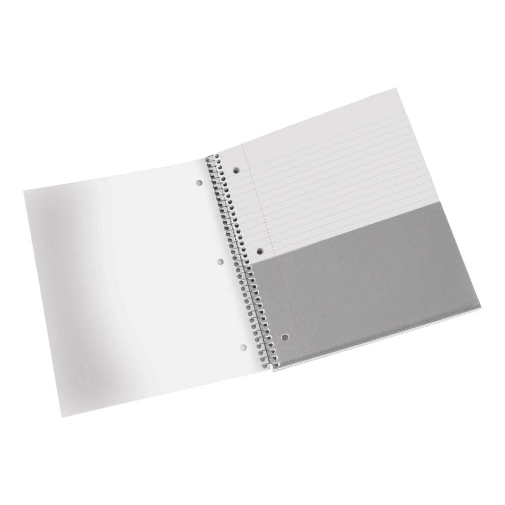 Office Depot Brand Stellar Poly Notebooks, 8in x 10-1/2in, 1 Subject, Wide Ruled, 100 Sheets, Assorted Colors, Pack Of 4 Notebooks