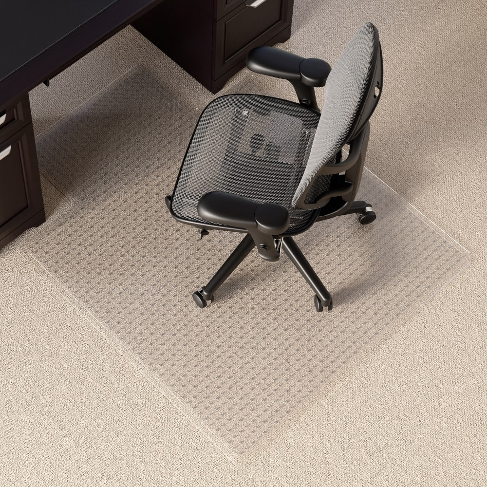 Realspace Medium Pile Chair Mat, Wide Lip, Ramped Edge, 45in x 53in, Clear