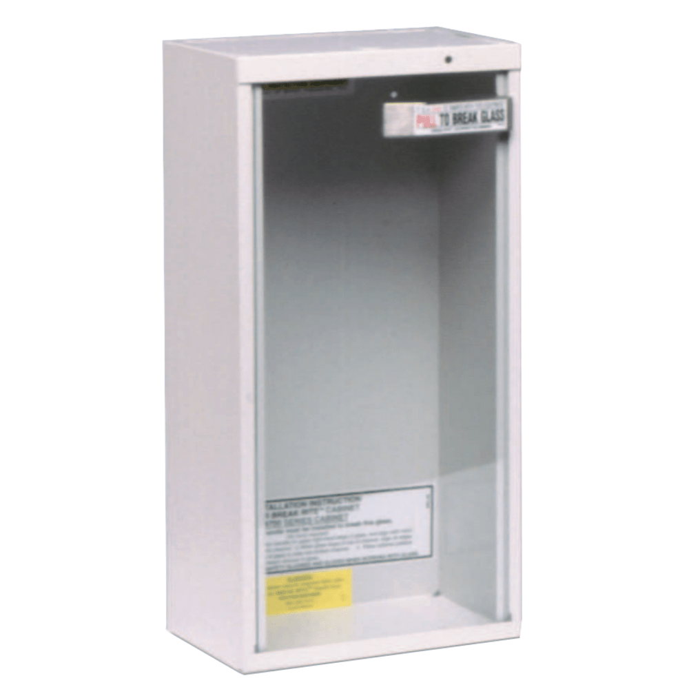 Extinguisher Cabinets, Surface Mount, Steel, Tan, 20 lb or 2.5 gal