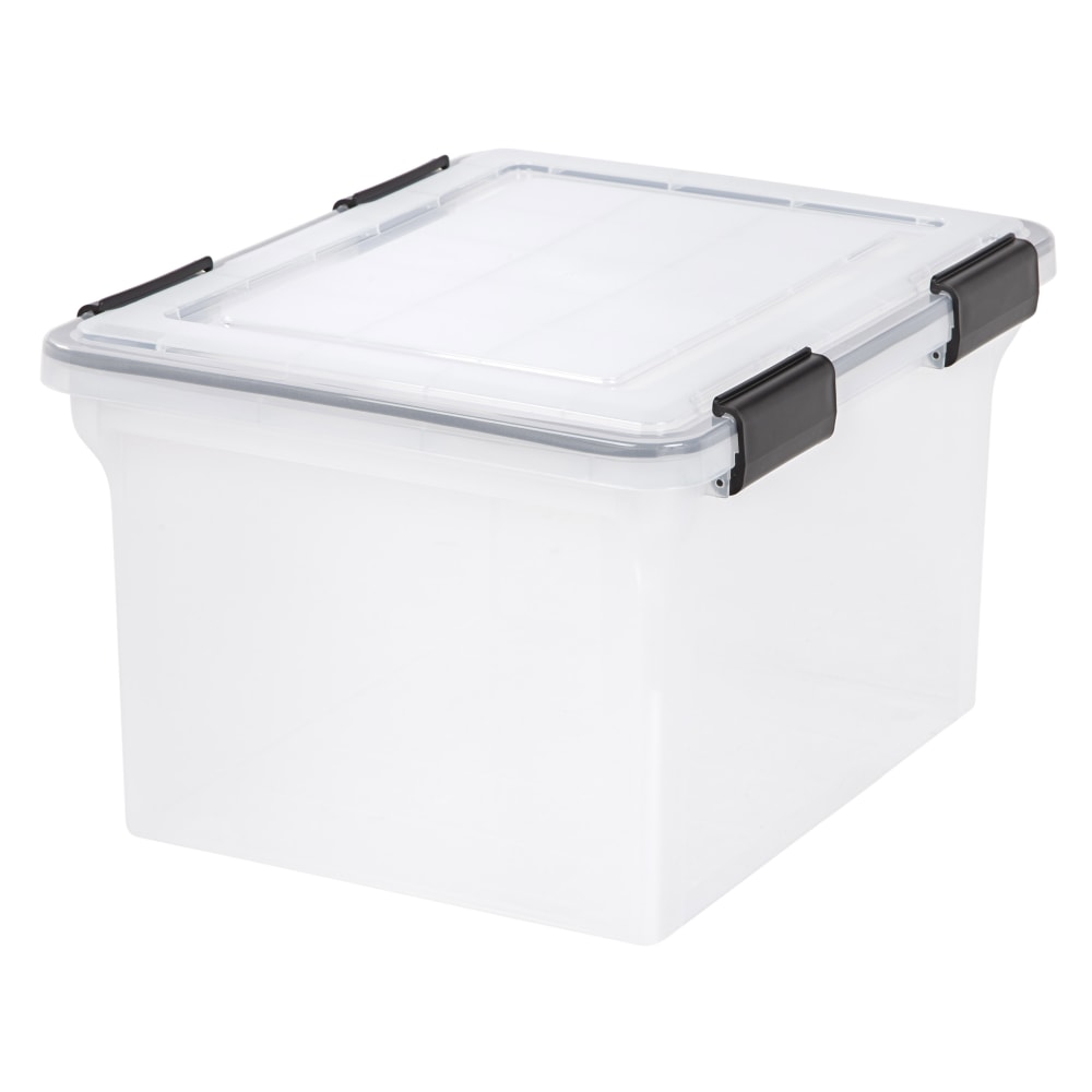 Iris Weathertight Storage File Box, Letter/Legal Size, 10 9/10in x 14 1/2in x 17 7/8in, Clear