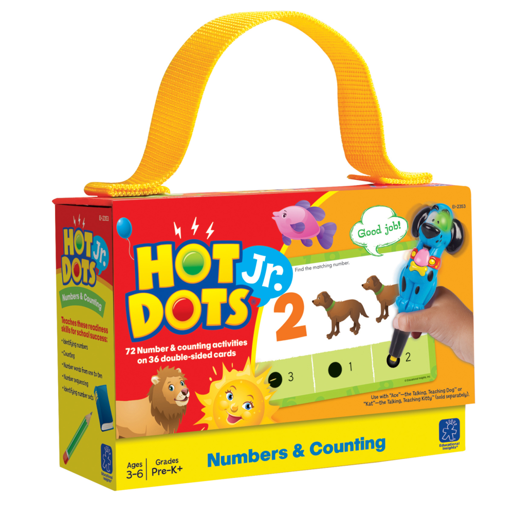 Educational Insights Hot Dots Jr. Cards, Numbers And Counting, 6in x 4in, Pre-K - Kindergarten, Set Of 36