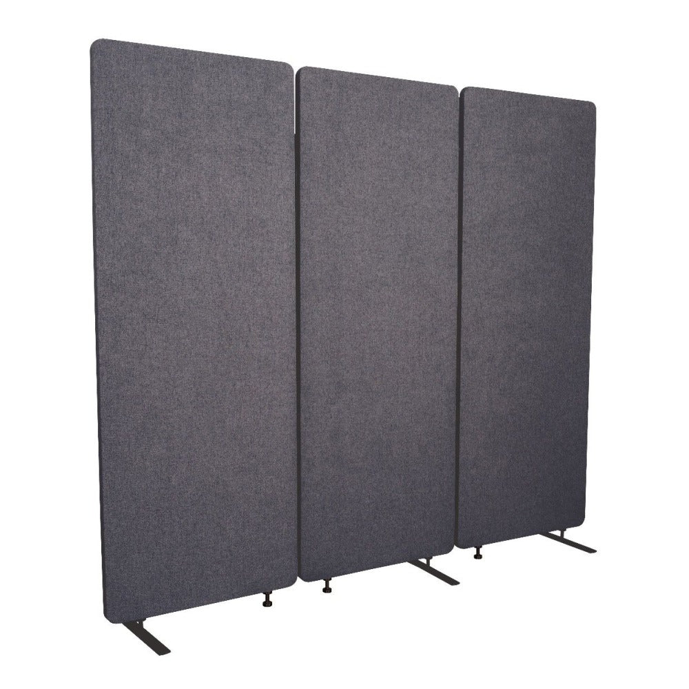 Luxor RECLAIM Acoustic Privacy Panel Room Dividers, 66inH x 24inW, Slate Gray, Pack Of 3 Room Dividers