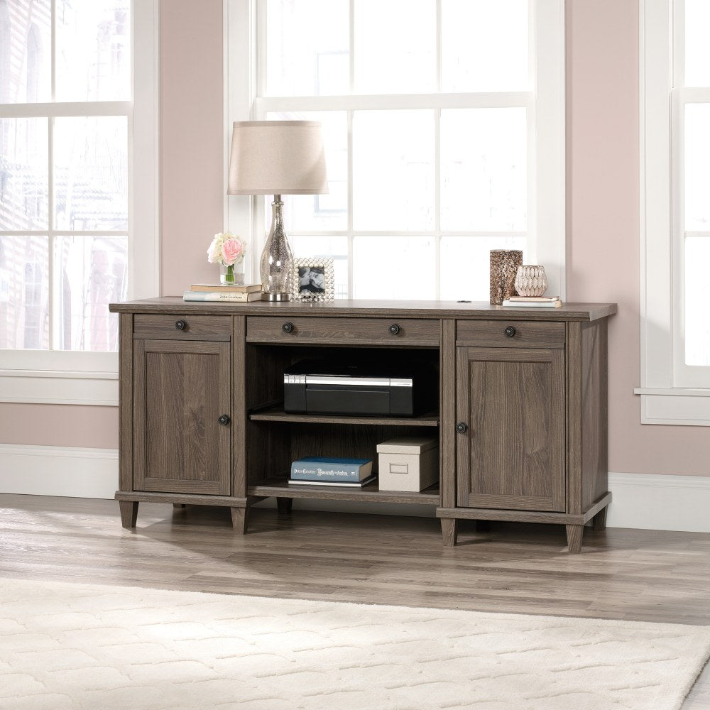 Sauder Hammond 66inW Computer Credenza, Emery Oak