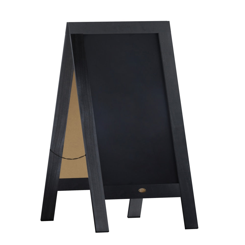 Flash Furniture Canterbury Vintage Wooden A-Frame Magnetic Indoor/Outdoor Chalkboard Sign, Porcelain Steel, 40in x 20in, Black Frame