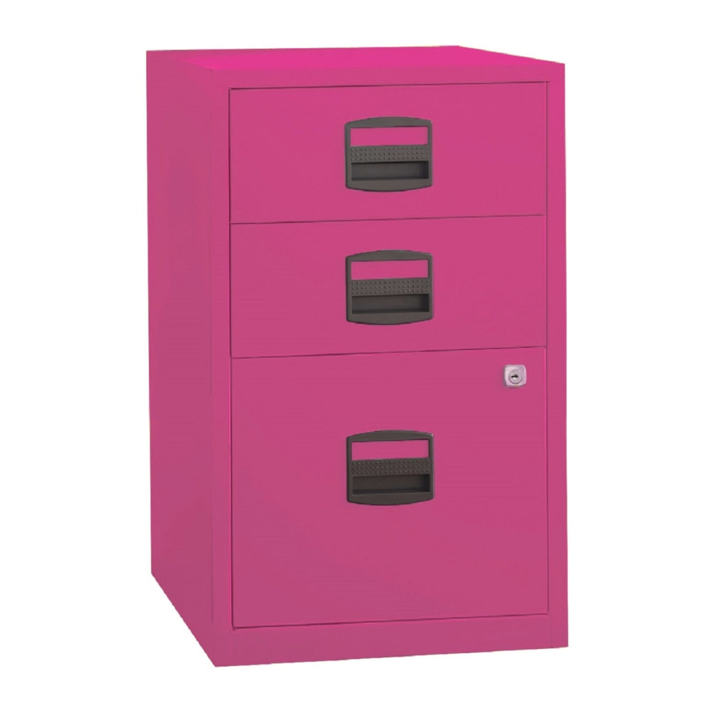 Bisley PFA 16inD Vertical 3-Drawer File Cabinet, Fuchsia