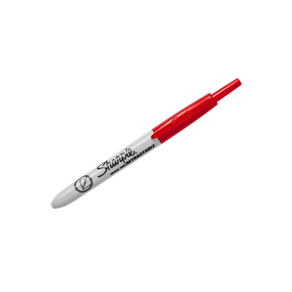 Sharpie Retractable Permanent Markers, Ultra-Fine Point, Red, Pack Of 12