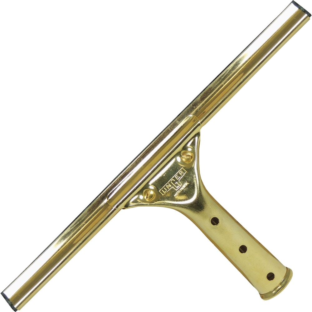 Unger 12in GoldenClip Brass Squeegee - 12in Length - Screw Lock Handle - Brass - 1Each