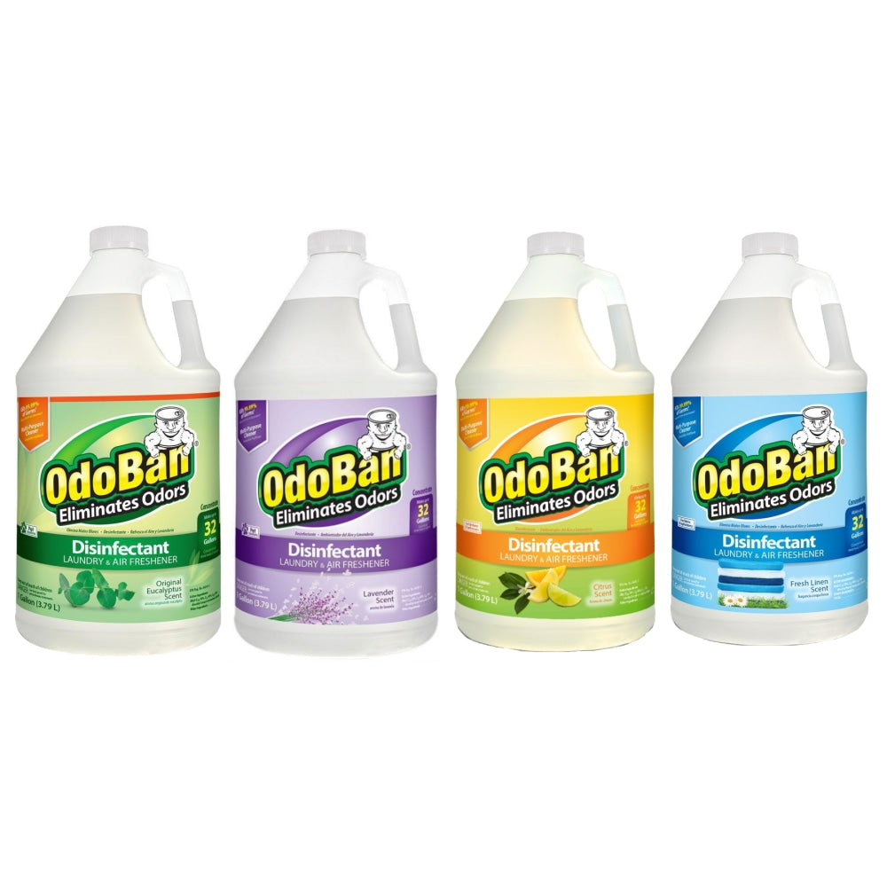 OdoBan Odor Eliminator Disinfectant Concentrate, Assorted Scents, 128 Oz, Case Of 4 Jugs