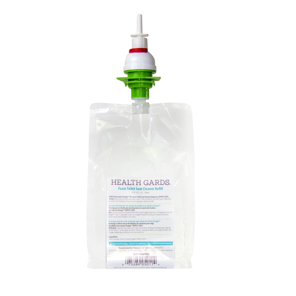 Hospeco Health Gards Foam Toilet Seat Cleaner Refills, 1000 mL, Pack Of 6 Refills