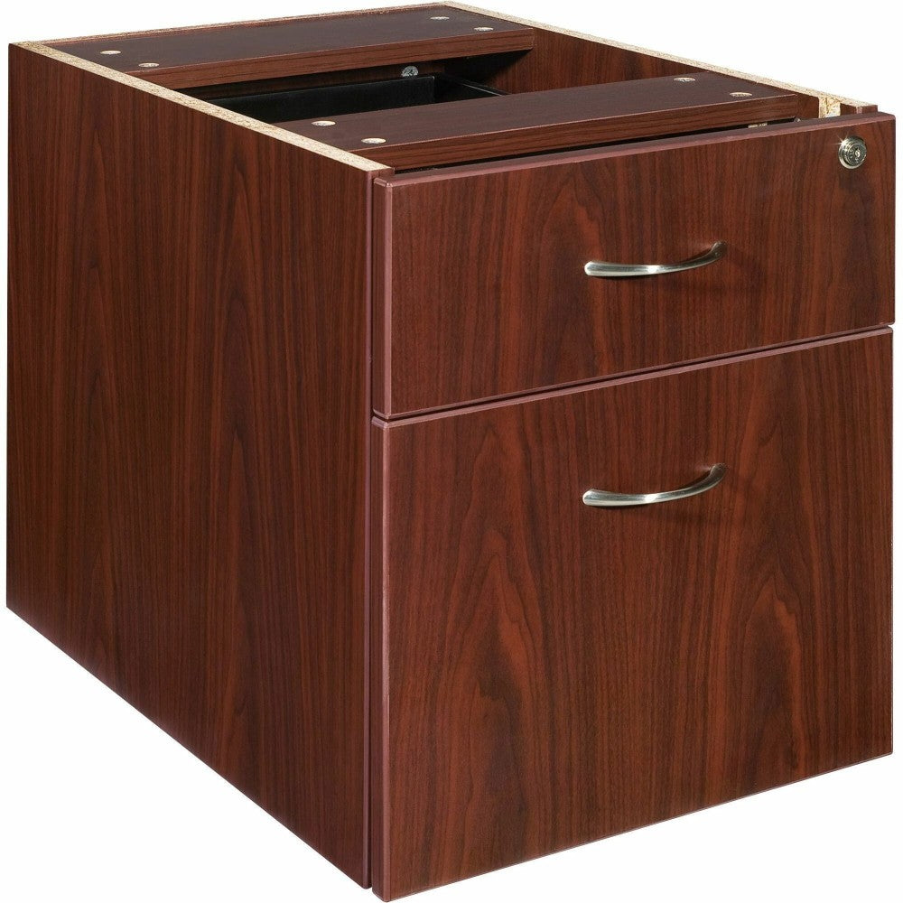 Lorell Essentials 16inW Vertical 2-Drawer Fixed Pedestal Box/File Cabinet For Computer Desk, Mahogany