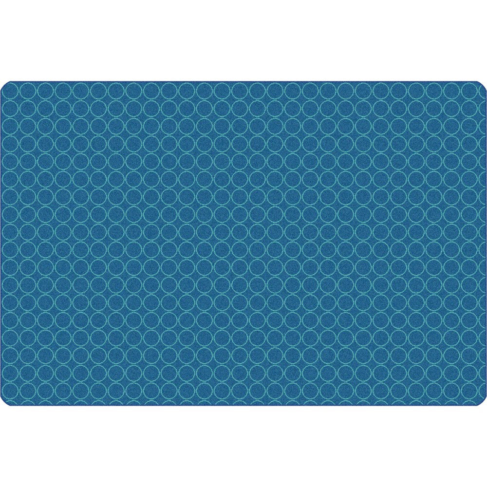 Carpets for Kids KIDSoft Comforting Circles Tonal Solid Rug, 6ft x 9ft, Blue/Teal