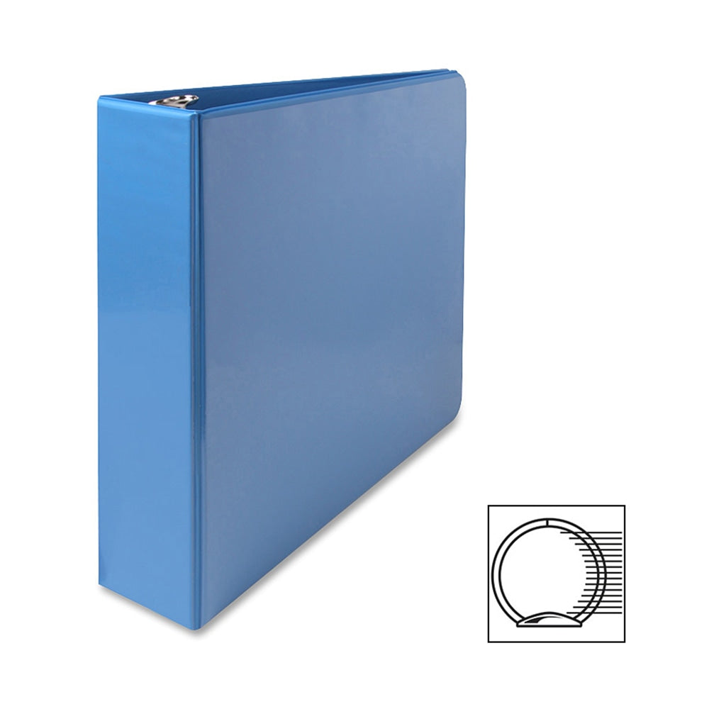 Sparco Premium View 3-Ring Binder, 2in Round Rings, Light Blue