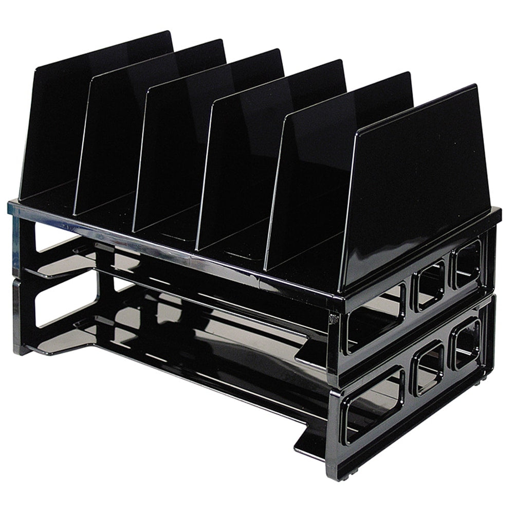 OIC Tray/Sorter Combo, Letter Size, 10 1/4inH x 13 1/2inW x 9inD, Black