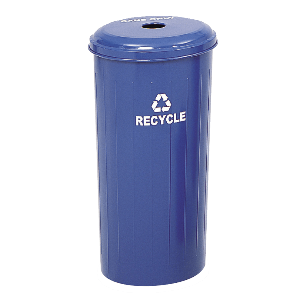 Safco Round Recycling Receptacle With Lid, 20 Gallons, Blue