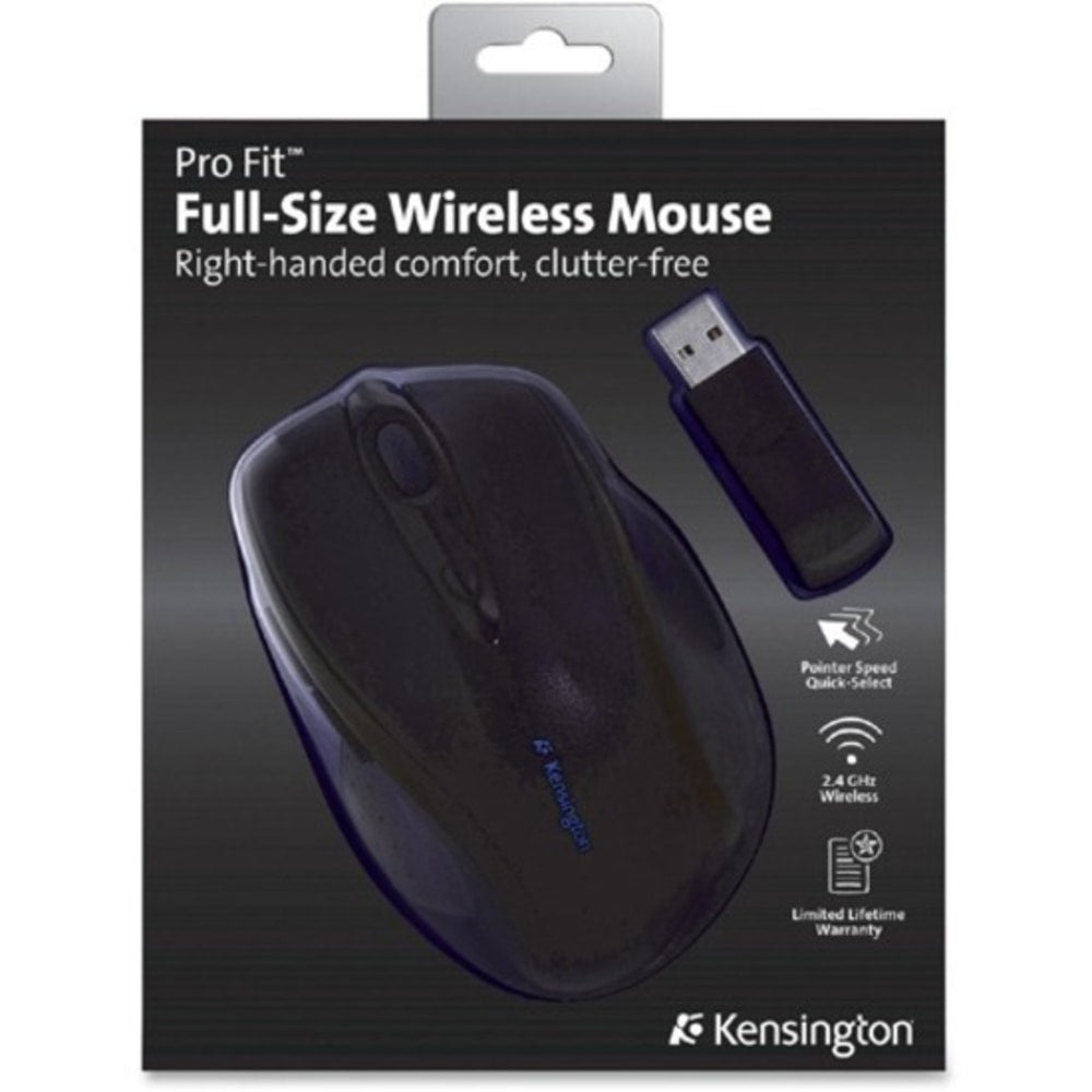 Kensington Pro Fit Wireless Mouse, Full-Size, Black