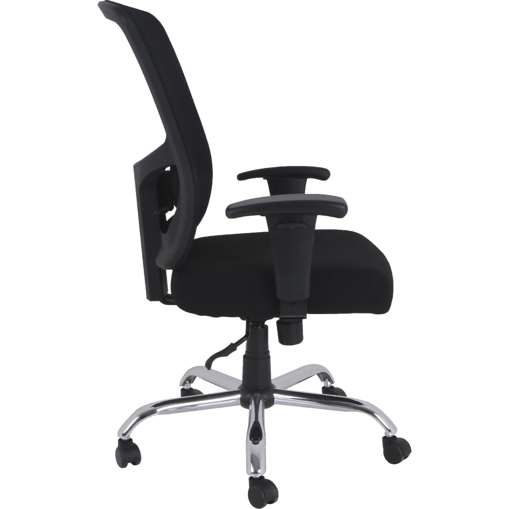 Lorell Big & Tall Mid-back Task Chair - Fabric Seat - Mid Back - 5-star Base - Black - 1 Each