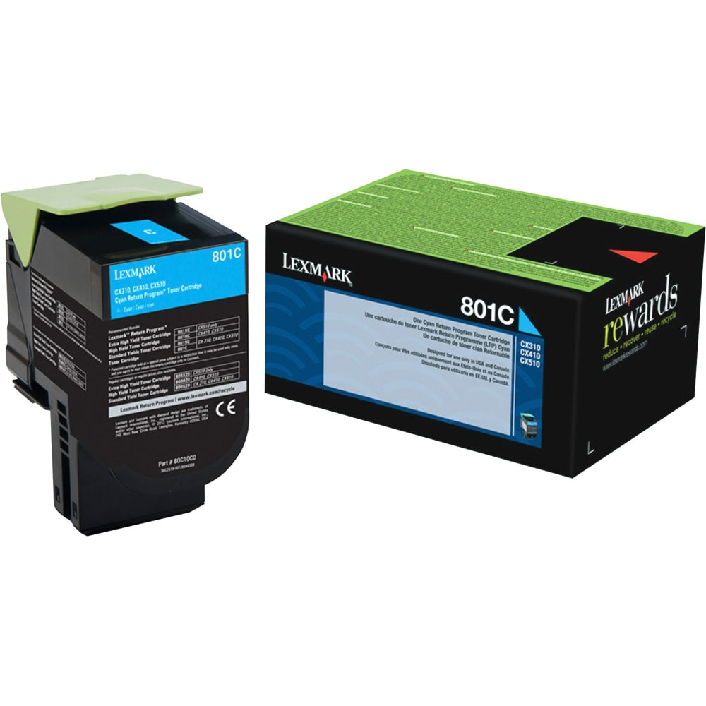 Lexmark 801C Cyan Return Program Toner Cartridge