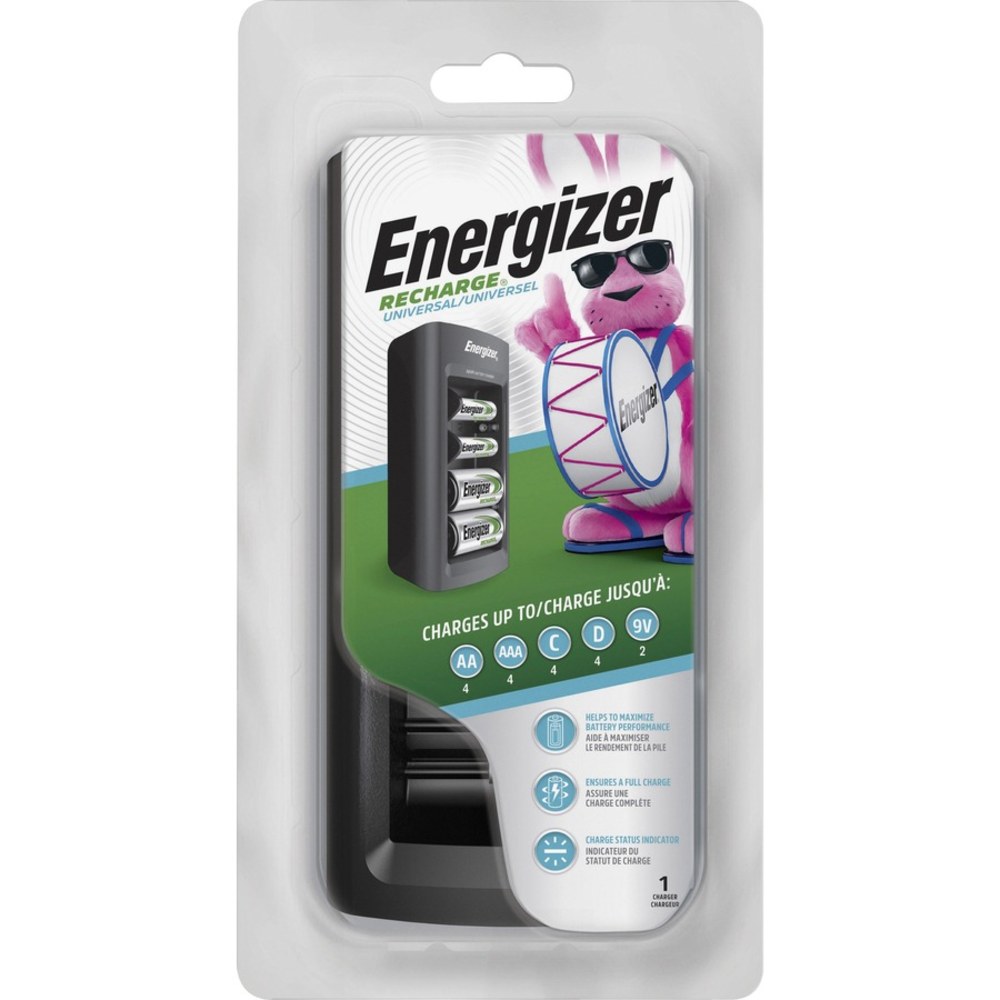 Energizer Recharge Universal Chargers - 3 / Carton - 6 Hour ChargingAA, AAA, C, D, 9V