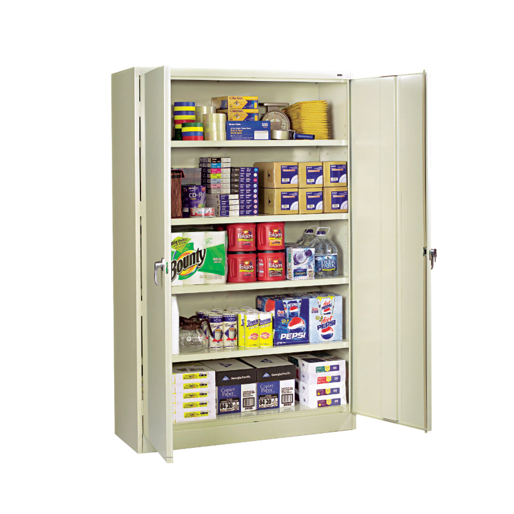 Assembled Jumbo Steel Storage Cabinet, 48w x 24d x 78h, Putty