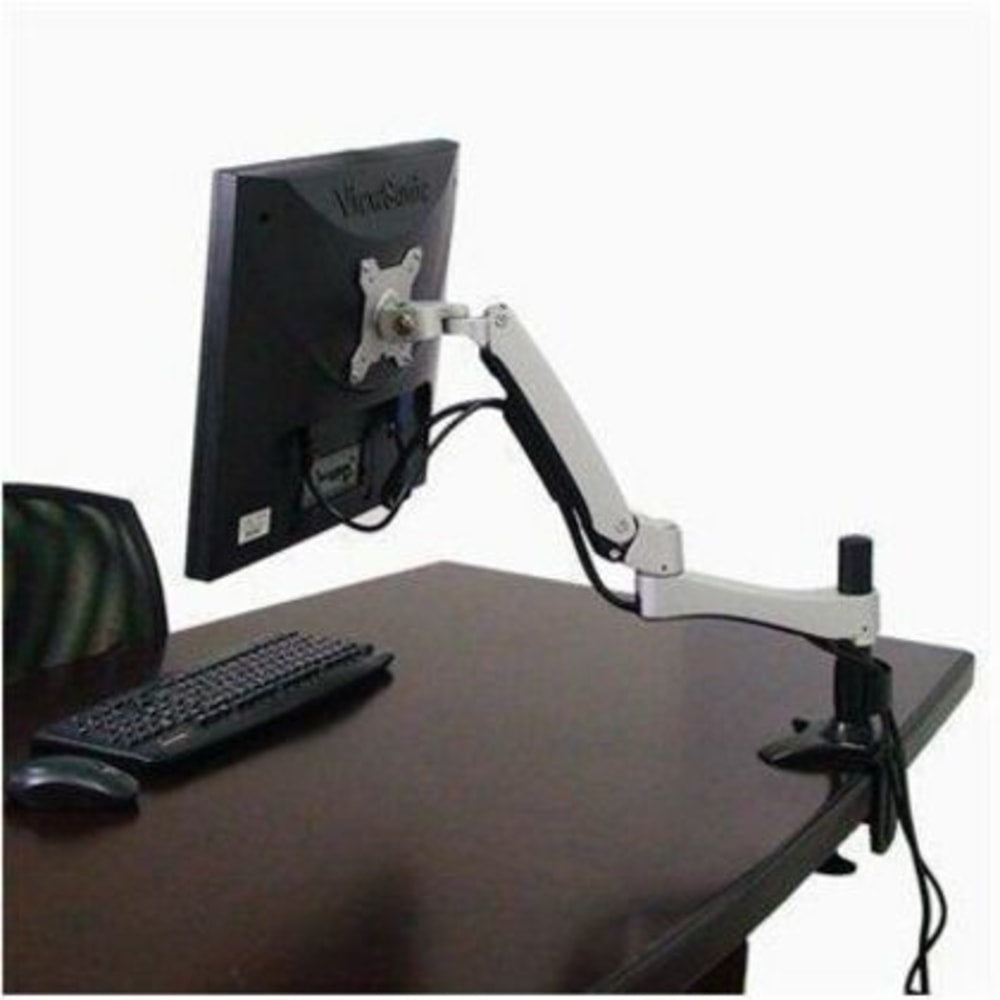 Amer Mounts Long Articulating Monitor Arm with Clamp Base for 15in-26in LCD/LED Flat Screens - Supports up to 22lb monitors, +90/- 20 degree tilt and VESA 75/100