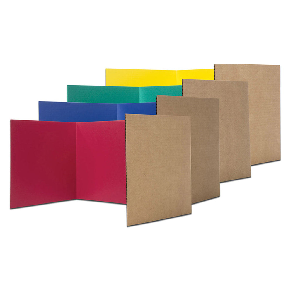 Flipside Products Corrugated Privacy Shield, 18in x 48in, Assorted Colors, Pack Of 24