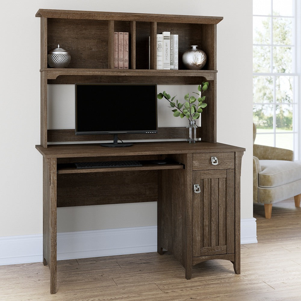 Bush Furniture Salina 48inWs Computer Desk With Hutch, Ash Brown, Standard Delivery