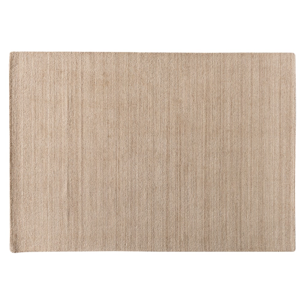 Baxton Studio Aral Handwoven Wool Area Rug, 63in x 90-5/8in, Beige