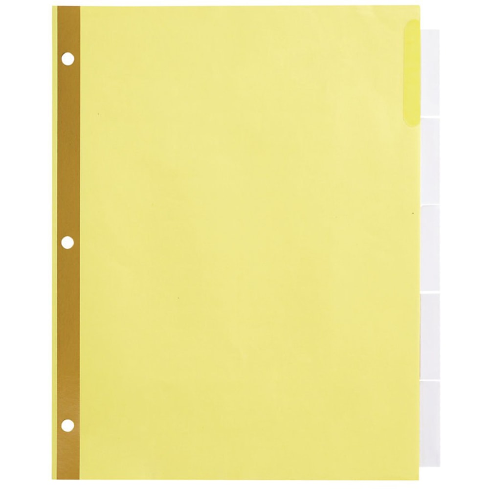 Office Depot Brand Insertable Dividers With Big Tabs, Buff, Clear Tabs, 5-Tab, Pack Of 4 Sets