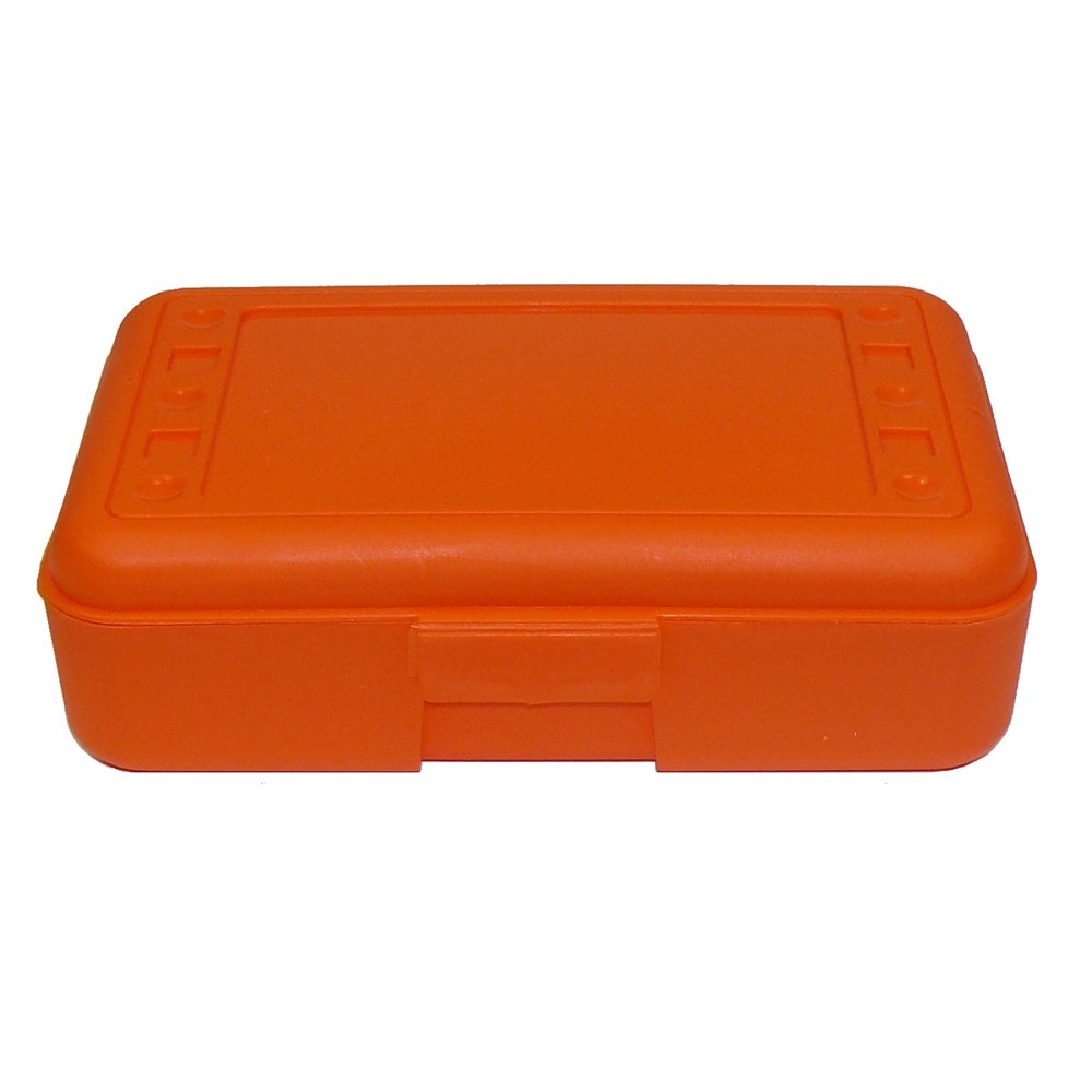 Romanoff Pencil Boxes, 2-1/2inH x 8-1/2inW x 5-1/2inD, Orange, Pack Of 12 Boxes