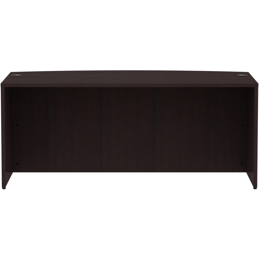 Lorell 72inW Bow-Front Computer Desk Shell, Espresso