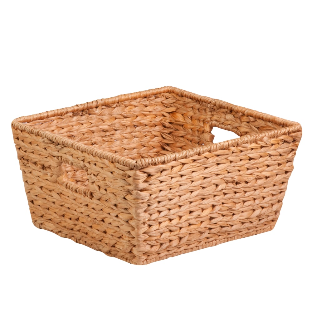 Honey-Can-Do Water Hyacinth Basket, Medium Size, 8in x 8in x 15in, Brown/Natural