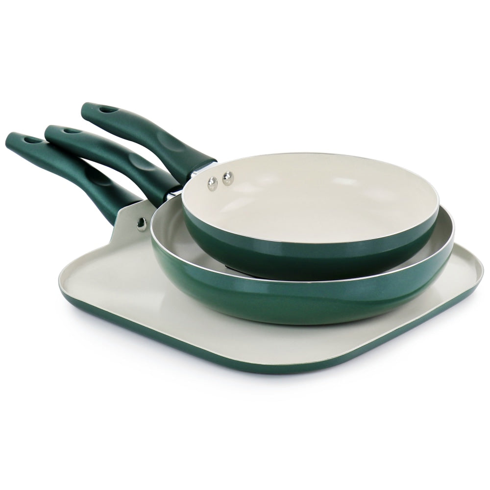 Gibson Home Gazebo 11-Piece Ceramic Non-Stick Aluminum Cookware Set, Green