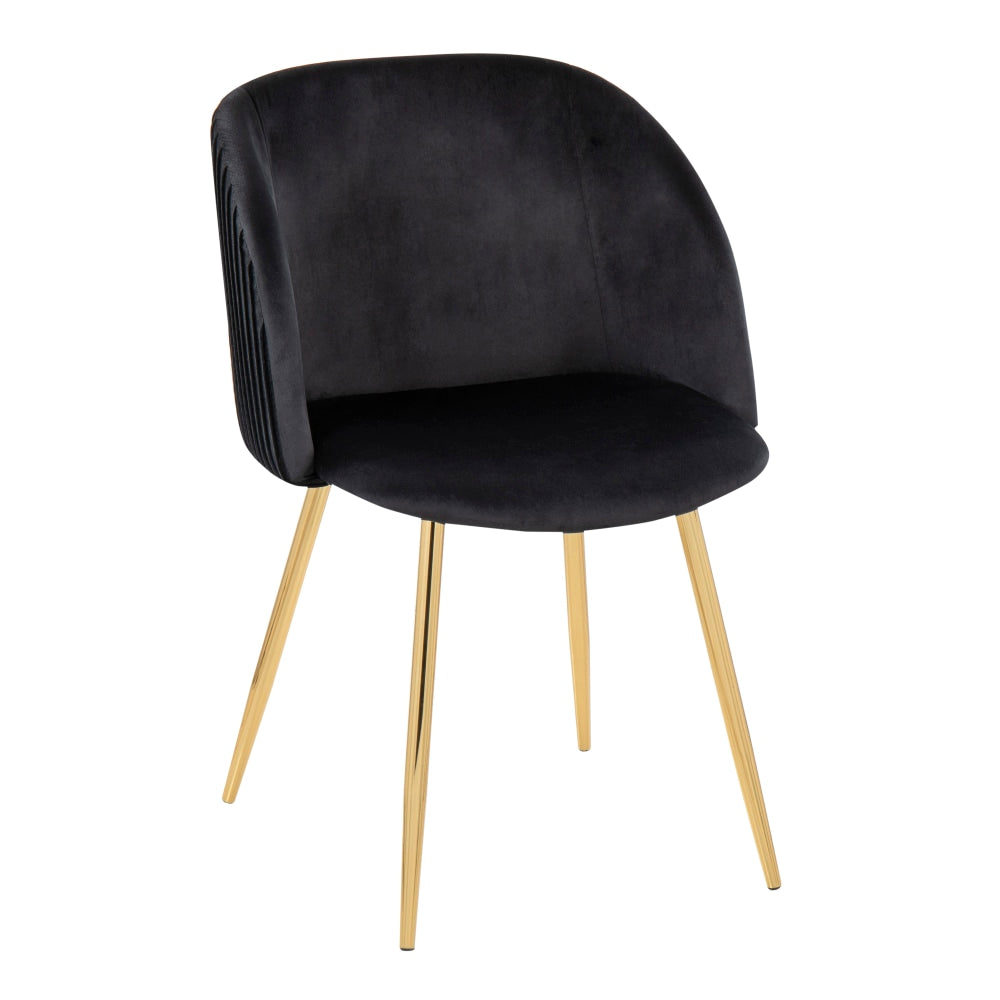 LumiSource Fran Contemporary Chairs, Black/Gold, Set Of 2 Chairs