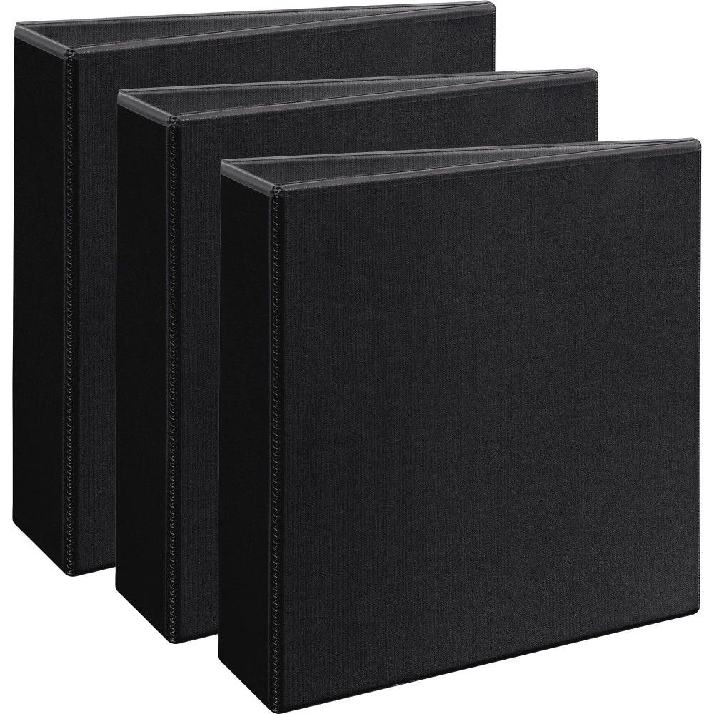 Avery Durable View Binders- 3in Ring, 8 1/2in x 11in, Black, Pack Of 3