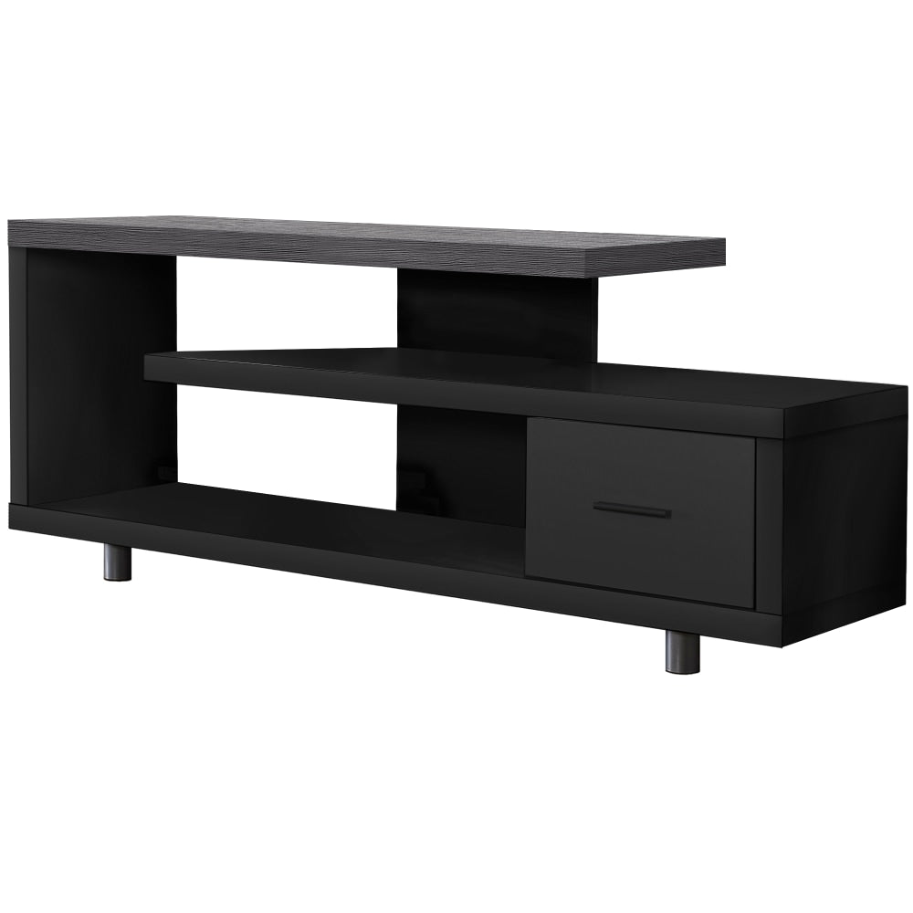 Monarch Specialties Leo TV Stand, 24inH x 60inW x 15-3/4inD, Black