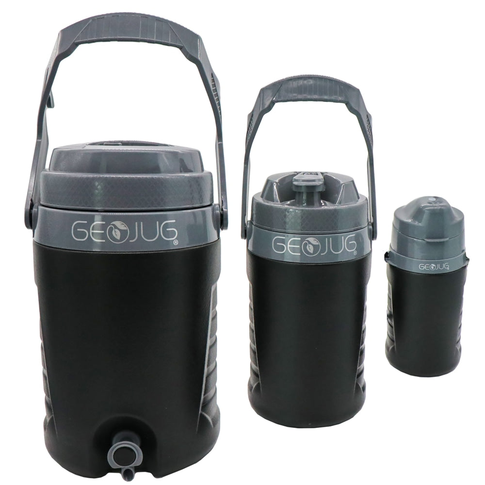 Brentwood GeoJug 3-Piece Sports Water Jug Set, Black/Gray