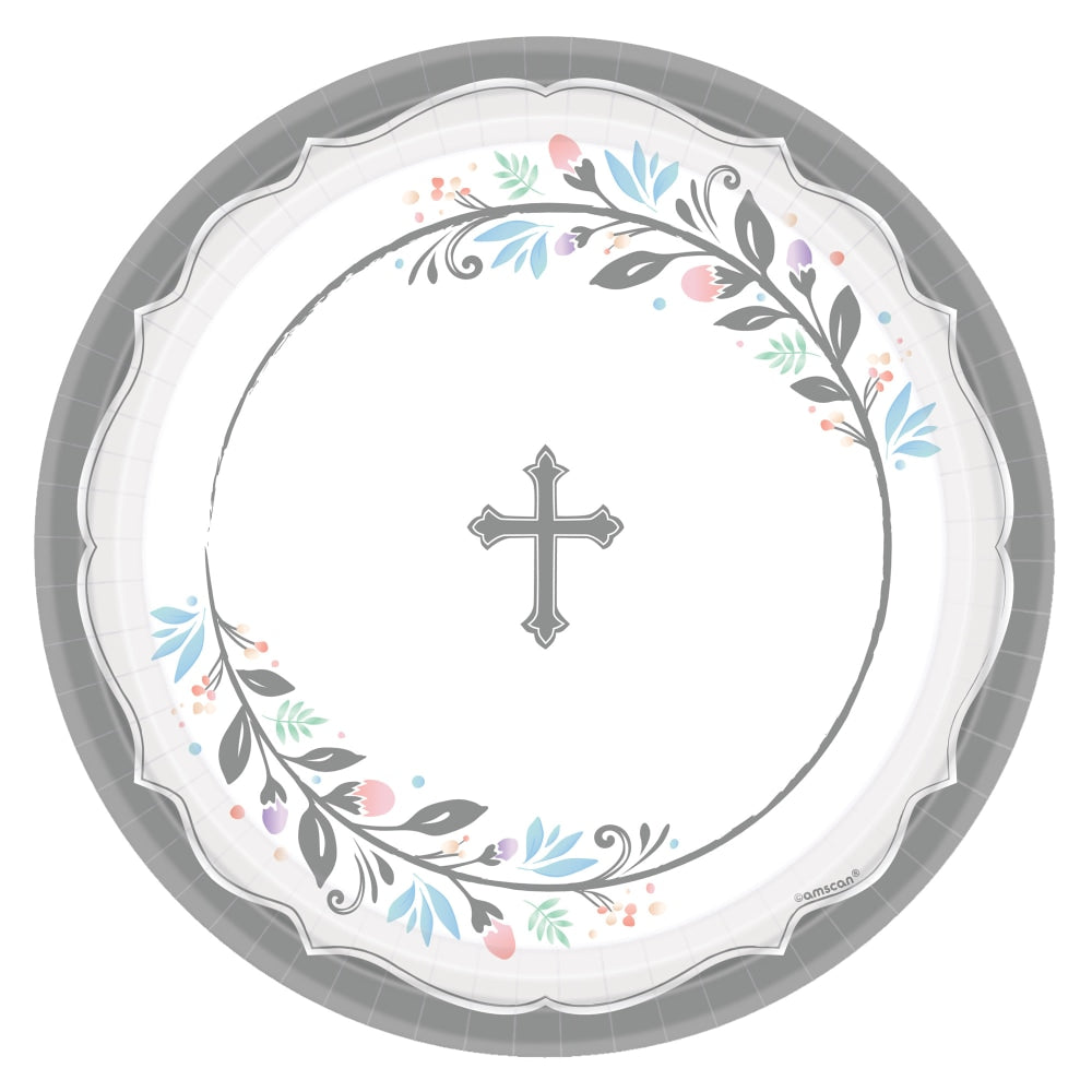 Amscan Religious Holy Day Paper Plates, 10-1/2in, Multicolor, 18 Plates Per Pack, Set Of 2 Packs