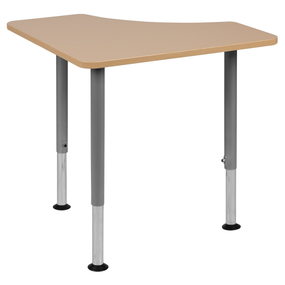 Flash Furniture Triangular Collaborative 32inW Student Desk, Natural